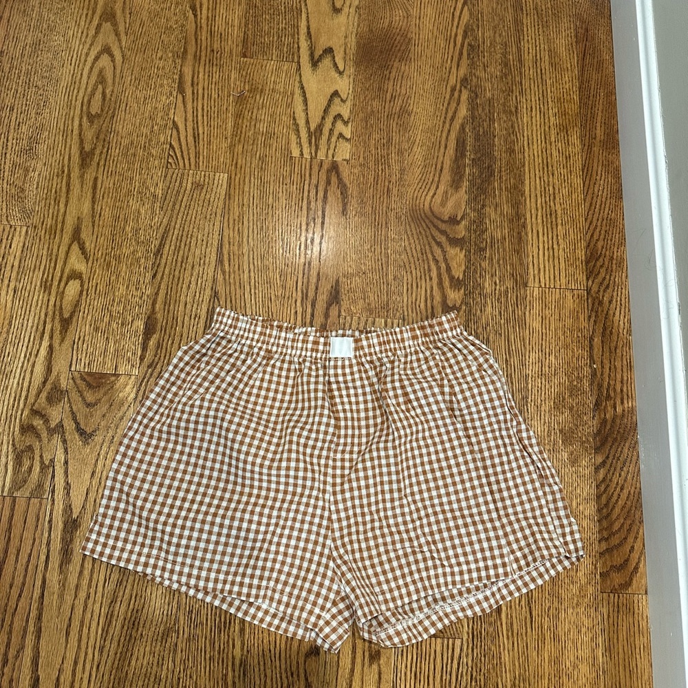 Brown Plaid Boxer Shorts